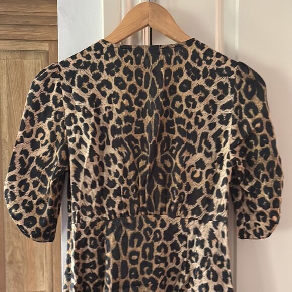 🎀 All saints satin kota leppo animal print dress xs Euc - Picture 15 of 16